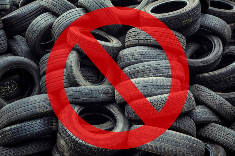 Tires Make safety a priority, Aerosol cans, Batteries, Motor oil, Construction debris, Fluorescent light bulbs