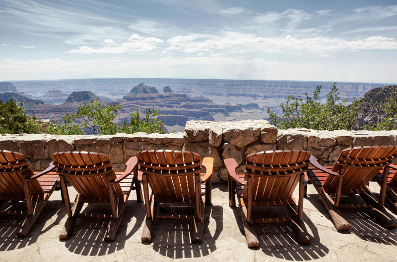 1. Ride the train to the South Rim via Grand Canyon Railway, 2. Absorb the canyon’s majesty from several viewpoints, 3. Admire landscape-inspired art at Kolb Studio, 4. Take a hike along Bright Angel Trail or South Kaibab Trail, 5. Check into Phantom Ranch or another woodsy in-park lodge, 6. Kayak curvy Horseshoe Bend, 7. Go white-water rafting on the Colorado River, 8. Take in layered vistas with a bike ride along the South Rim Trail, 9. Don’t forget a North Rim excursion, 10. Explore the East Entrance and Desert View Watchtower, 11. Admire the view from Roosevelt Point, 12. Embark on a mule trip to the bottom of the canyon, 13. Visit the Trail of Time for a geologic journey, 14. Tour the East Cabin at Pipe Spring National Monument, 15. Marvel at the night sky, 16. Step back in time at Bright Angel Lodge, 17. Walk the edge of the Skywalk, 18. Soar high on a scenic helicopter tour