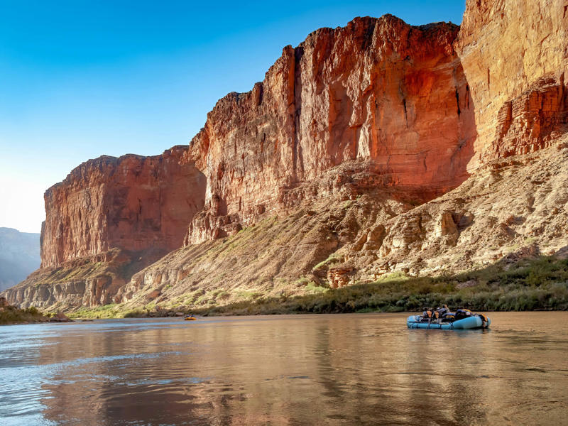 1. Ride the train to the South Rim via Grand Canyon Railway, 2. Absorb the canyon’s majesty from several viewpoints, 3. Admire landscape-inspired art at Kolb Studio, 4. Take a hike along Bright Angel Trail or South Kaibab Trail, 5. Check into Phantom Ranch or another woodsy in-park lodge, 6. Kayak curvy Horseshoe Bend, 7. Go white-water rafting on the Colorado River, 8. Take in layered vistas with a bike ride along the South Rim Trail, 9. Don’t forget a North Rim excursion, 10. Explore the East Entrance and Desert View Watchtower, 11. Admire the view from Roosevelt Point, 12. Embark on a mule trip to the bottom of the canyon, 13. Visit the Trail of Time for a geologic journey, 14. Tour the East Cabin at Pipe Spring National Monument, 15. Marvel at the night sky, 16. Step back in time at Bright Angel Lodge, 17. Walk the edge of the Skywalk, 18. Soar high on a scenic helicopter tour