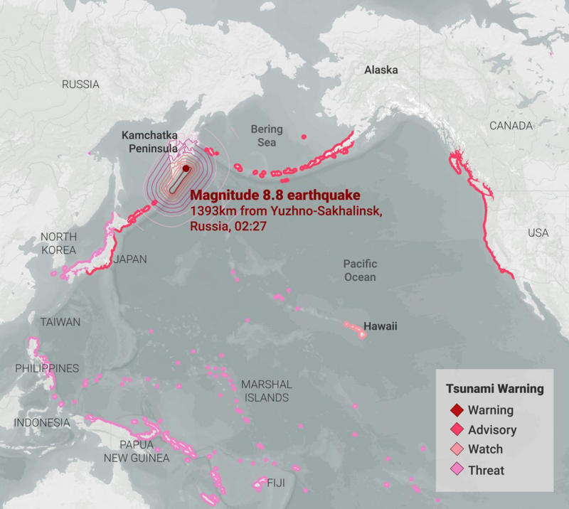 8.8-magnitude earthquake and tsunamis are causing major flight disruption worldwide