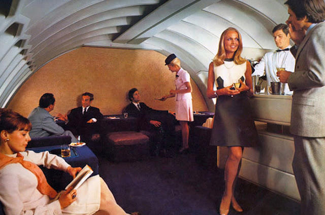Airline lounges? More like a Bond movie set. Welcome to the golden age of flying!, The sky and cocktail lounge era., Not just a plane, it was a flying party lounge., This Japan Airlines cabin looked like a flying art gallery., Seems like flying was basically a deli dream., Groove was in the skies., Cocktail hour in the clouds was a must., Airline lounges? More like a Bond movie set., When the in-flight meal came with real plates., Sipping and playing cards. Pure bliss., Back when everyone had lounge access., No baggage fees, just smiles and drinks., Conversation pods for a cruising altitude., Studio 54 with some light turbulence., First class or a retro nightclub?, Beef Wellington at 30,000 feet., No turbulence, just a toast in the aisle., Fresh fruit? Yes, please.