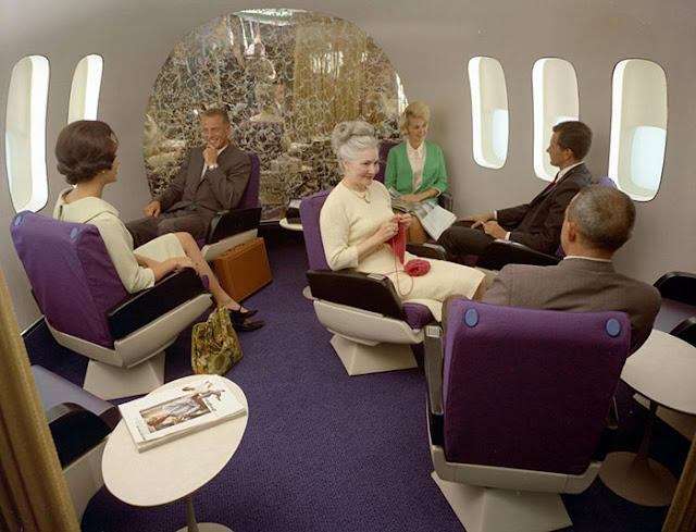 Conversation pods for a cruising altitude. Welcome to the golden age of flying!, The sky and cocktail lounge era., Not just a plane, it was a flying party lounge., This Japan Airlines cabin looked like a flying art gallery., Seems like flying was basically a deli dream., Groove was in the skies., Cocktail hour in the clouds was a must., Airline lounges? More like a Bond movie set., When the in-flight meal came with real plates., Sipping and playing cards. Pure bliss., Back when everyone had lounge access., No baggage fees, just smiles and drinks., Conversation pods for a cruising altitude., Studio 54 with some light turbulence., First class or a retro nightclub?, Beef Wellington at 30,000 feet., No turbulence, just a toast in the aisle., Fresh fruit? Yes, please.