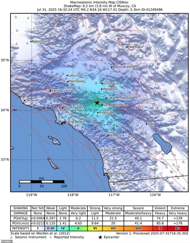 Southern California rocked by 4.4 magnitude earthquake