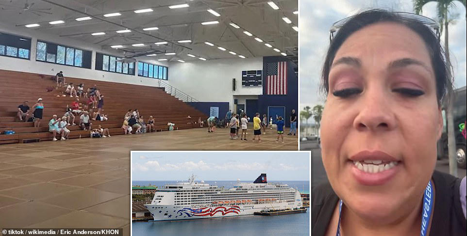 Cruise passengers forced to sleep on gym floor after tsunami warning