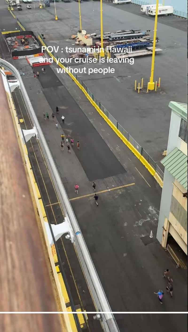 Cruise passengers forced to sleep on gym floor after tsunami warning