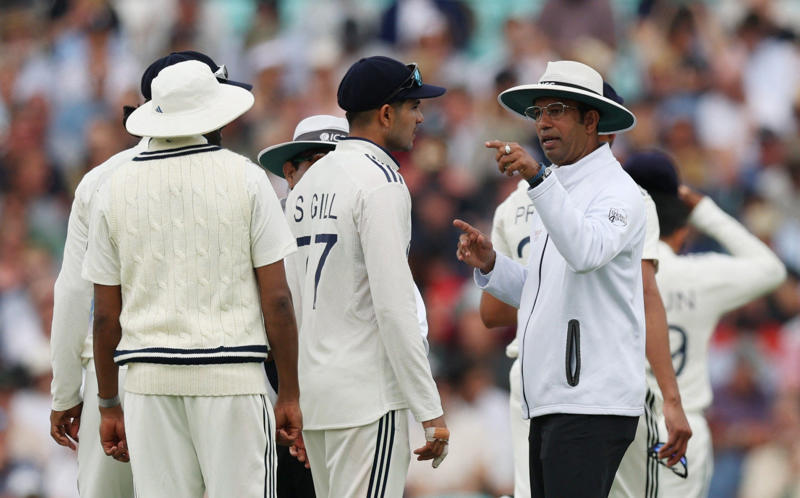 07:59 PM BST, Boycott’s verdict, 07:25 PM BST, Michael Vaughan on BBC Test Match Special, 07:21 PM BST, A tale of three horror drops, 07:17 PM BST, Stumps on day two, 07:15 PM BST, OVER 18: IND 75/2 (Jaiswal 51 Deep 4), 07:10 PM BST, 07:08 PM BST, OVER 17: IND 70/1 (Jaiswal 51 Sudharsan 11), 07:05 PM BST, OVER 16: IND 64/1 (Jaiswal 45 Sudharsan 11), 07:00 PM BST, OVER 15: IND 64/1 (Jaiswal 45 Sudharsan 11), 06:56 PM BST, OVER 14: IND 56/1 (Jaiswal 41 Sudharsan 7), 06:51 PM BST, OVER 13: IND 55/1 (Jaiswal 40 Sudharsan 7), 06:47 PM BST, OVER 12: IND 55/1 (Jaiswal 40 Sudharsan 7), 06:41 PM BST, OVER 11: IND 47/1 (Jaiswal 39 Sudharsan 0), 06:37 PM BST, OVER 10: IND 46/1 (Jaiswal 38 Sudharsan 0), 06:34 PM BST, 06:30 PM BST, OVER 9: IND 41/0 (Jaiswal 33 Rahul 7), 06:25 PM BST, OVER 8: IND 34/0 (Jaiswal 26 Rahul 7), 06:20 PM BST, OVER 7: IND 29/0 (Jaiswal 25 Rahul 3), 06:15 PM BST, OVER 6: IND 28/0 (Jaiswal 24 Rahul 3), 06:11 PM BST, OVER 5: IND 26/0 (Jaiswal 24 Rahul 1), 06:07 PM BST, OVER 4: IND 17/0 (Jaiswal 16 Rahul 0), 06:02 PM BST, OVER 3: IND 12/0 (Jaiswal 12 Rahul 0), 05:58 PM BST, OVER 2: IND 0/0 (Jaiswal 0 Rahul 0), 05:53 PM BST, OVER 1: IND 0/0 (Jaiswal 0 Rahul 0), 05:48 PM BST, India’s second innings, 05:45 PM BST, England bowlers back on their feet, 05:39 PM BST, England bowled out for 247, 05:38 PM BST, OVER 51: ENG 247/8 (Tongue 0 Brook 53), 05:33 PM BST, OVER 50: ENG 246/8 (Tongue 0 Brook 52), 05:28 PM BST, OVER 49: ENG 243/8 (Tongue 0 Brook 49), 05:24 PM BST, Nearly ready for action, 05:16 PM BST, Restart time, 05:16 PM BST, Restart coming soon?, 05:07 PM BST, 05:03 PM BST, Good news!, 04:59 PM BST, Weather update, 04:56 PM BST, Michael Vaughan on BBC Test Match Special, 04:53 PM BST, Nasser Hussain on Sky Sports, 04:52 PM BST, What an image!, 04:41 PM BST, Rain stops play, 04:41 PM BST, OVER 48: ENG 242/8 (Tongue 0 Brook 48), 04:36 PM BST, OVER 47: ENG 235/8 (Tongue 0 Brook 41), 04:34 PM BST, 04:30 PM BST, OVER 46: ENG 230/7 (Atkinson 7 Brook 40), 04:26 PM BST, OVER 45: ENG 224/7 (Atkinson 2 Brook 39), 04:22 PM BST, OVER 44: ENG 220/7 (Atkinson 1 Brook 36), 04:17 PM BST, OVER 43: ENG 215/7 (Atkinson 0 Brook 33), 04:16 PM BST, Evening session, 04:12 PM BST, Tea verdict, 04:11 PM BST, Day for Thorpey, 04:07 PM BST, Inside Duckett’s extraordinary skirmish with Deep, 03:58 PM BST, Momentum shifting, 03:56 PM BST, 03:55 PM BST, 03:49 PM BST, 03:48 PM BST, OVER 42: ENG 215/5 (Smith 8 Brook 33), 03:46 PM BST, OVER 41: ENG 210/5 (Smith 7 Brook 29), 03:41 PM BST, OVER 40: ENG 207/5 (Smith 6 Brook 27), 03:38 PM BST, OVER 39: ENG 201/5 (Smith 5 Brook 22), 03:33 PM BST, OVER 38: ENG 200/5 (Smith 5 Brook 21), 03:29 PM BST, OVER 37: ENG 196/5 (Smith 1 Brook 21), 03:26 PM BST, 03:23 PM BST, OVER 36: ENG 190/4 (Bethell 2 Brook 21), 03:18 PM BST, OVER 35: ENG 186/4 (Bethell 1 Brook 18), 03:12 PM BST, OVER 34: ENG 176/4 (Bethell 0 Brook 9), 03:06 PM BST, 03:01 PM BST, OVER 32: ENG 167/3 (Root 21 Brook 8), 02:56 PM BST, OVER 31: ENG 165/3 (Root 20 Brook 7), 02:48 PM BST, OVER 30: ENG 161/3 (Root 16 Brook 7), 02:44 PM BST, OVER 29: ENG 154/3 (Root 14 Brook 6), 02:39 PM BST, OVER 28: ENG 152/3 (Root 14 Brook 4), 02:33 PM BST, OVER 27: ENG 148/3 (Root 10 Brook 4), 02:29 PM BST, OVER 26: ENG 147/3 (Root 9 Brook 4), 02:25 PM BST, OVER 25: ENG 146/3 (Root 8 Brook 4), 02:21 PM BST, 02:17 PM BST, OVER 24: ENG 142/2 (Root 8 Pope 22), 02:13 PM BST, OVER 23: ENG 138/2 (Root 4 Pope 22), 02:09 PM BST, OVER 22: ENG 134/2 (Root 4 Pope 18), 02:03 PM BST, 02:02 PM BST, OVER 21: ENG 129/1 (Crawley 64 Pope 18), 01:57 PM BST, OVER 20: ENG 126/1 (Crawley 63 Pope 17), 01:53 PM BST, OVER 19: ENG 124/1 (Crawley 62 Pope 16), 01:49 PM BST, OVER 18: ENG 115/1 (Crawley 54 Pope 16), 01:45 PM BST, OVER 17: ENG 110/1 (Crawley 53 Pope 12), 01:40 PM BST, Afternoon session, 01:35 PM BST, Lunchtime verdict, 01:29 PM BST, Friendly or too far?, 01:23 PM BST, A day that is about more than just cricket, 01:17 PM BST, Ravi Shastri on Sky Sports, 01:14 PM BST, Ricky Ponting on Sky Sports, 01:11 PM BST, 01:03 PM BST, England in great position after near perfect session, 01:02 PM BST, OVER 16: ENG 109/1 (Crawley 52 Pope 12), 12:55 PM BST, OVER 15: ENG 105/1 (Crawley 52 Pope 8), 12:52 PM BST, OVER 14: ENG 97/1 (Crawley 47 Pope 5), 12:52 PM BST, OVER 14: ENG 97/1 (Crawley 47 Pope 5), 12:50 PM BST, OVER 13: ENG 93/1 (Crawley 47 Pope 1), 12:47 PM BST, 12:42 PM BST, OVER 12: ENG 92/0 (Crawley 47 Duckett 43), 12:37 PM BST, India may have to turn to spin - on a green top, 12:36 PM BST, OVER 11: ENG 84/0 (Crawley 46 Duckett 37), 12:31 PM BST, OVER 10: ENG 71/0 (Crawley 38 Duckett 32), 12:27 PM BST, OVER 9: ENG 64/0 (Crawley 33 Duckett 30), 12:23 PM BST, OVER 8: ENG 59/0 (Crawley 29 Duckett 29), 12:21 PM BST, India deflated by England onslaught, 12:18 PM BST, OVER 7: ENG 51/0 (Crawley 21 Duckett 29), 12:12 PM BST, OVER 6: ENG 40/0 (Crawley 16 Duckett 23), 12:08 PM BST, OVER 5: ENG 28/0 (Crawley 16 Duckett 11), 12:04 PM BST, A very Bazball answer, 12:04 PM BST, OVER 4: ENG 24/0 (Crawley 12 Duckett 11), 11:54 AM BST, OVER 3: ENG 18/0 (Crawley 12 Duckett 5), 11:48 AM BST, Atkinson shows what England have missed, 11:47 AM BST, OVER 2: ENG 9/0 (Crawley 4 Duckett 4), 11:44 AM BST, OVER 1: ENG 8/0 (Crawley 4 Duckett 3), 11:34 AM BST, Back with a bang, 11:31 AM BST, A quick kill, 11:29 AM BST, 11:27 AM BST, 11:26 AM BST, OVER 69: IND 224/8 (Deep 0, Siraj 0), 11:21 AM BST, OVER 68: IND 220/8 (Deep 0, Siraj 0), 11:19 AM BST, 11:18 AM BST, OVER 67: IND 218/7 (Washington 23, Deep 0), 11:16 AM BST, A Day for Thorpey, 11:10 AM BST, 11:09 AM BST, OVER 66: IND 213/6 (Nair 57, Washington 23), 11:06 AM BST, OVER 65: IND 213/6 (Nair 57, Washington 23), 10:58 AM BST, England’s leading wicket-taker: Joe Root, 10:56 AM BST, Woakes injury puts dampener on the match, 10:35 AM BST, Play to continue until 7pm, 10:31 AM BST, Woakes’ Ashes hopes in the balance, 10:04 AM BST, A Day for Thorpey, 09:53 AM BST, Good morning