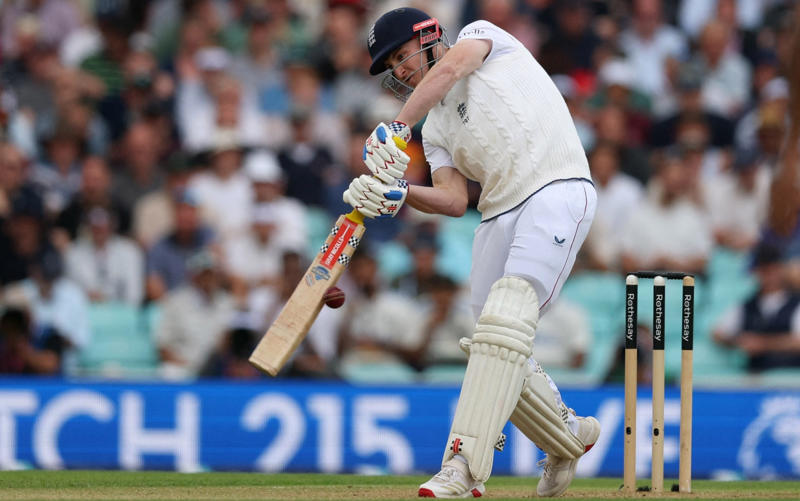 07:59 PM BST, Boycott’s verdict, 07:25 PM BST, Michael Vaughan on BBC Test Match Special, 07:21 PM BST, A tale of three horror drops, 07:17 PM BST, Stumps on day two, 07:15 PM BST, OVER 18: IND 75/2 (Jaiswal 51 Deep 4), 07:10 PM BST, 07:08 PM BST, OVER 17: IND 70/1 (Jaiswal 51 Sudharsan 11), 07:05 PM BST, OVER 16: IND 64/1 (Jaiswal 45 Sudharsan 11), 07:00 PM BST, OVER 15: IND 64/1 (Jaiswal 45 Sudharsan 11), 06:56 PM BST, OVER 14: IND 56/1 (Jaiswal 41 Sudharsan 7), 06:51 PM BST, OVER 13: IND 55/1 (Jaiswal 40 Sudharsan 7), 06:47 PM BST, OVER 12: IND 55/1 (Jaiswal 40 Sudharsan 7), 06:41 PM BST, OVER 11: IND 47/1 (Jaiswal 39 Sudharsan 0), 06:37 PM BST, OVER 10: IND 46/1 (Jaiswal 38 Sudharsan 0), 06:34 PM BST, 06:30 PM BST, OVER 9: IND 41/0 (Jaiswal 33 Rahul 7), 06:25 PM BST, OVER 8: IND 34/0 (Jaiswal 26 Rahul 7), 06:20 PM BST, OVER 7: IND 29/0 (Jaiswal 25 Rahul 3), 06:15 PM BST, OVER 6: IND 28/0 (Jaiswal 24 Rahul 3), 06:11 PM BST, OVER 5: IND 26/0 (Jaiswal 24 Rahul 1), 06:07 PM BST, OVER 4: IND 17/0 (Jaiswal 16 Rahul 0), 06:02 PM BST, OVER 3: IND 12/0 (Jaiswal 12 Rahul 0), 05:58 PM BST, OVER 2: IND 0/0 (Jaiswal 0 Rahul 0), 05:53 PM BST, OVER 1: IND 0/0 (Jaiswal 0 Rahul 0), 05:48 PM BST, India’s second innings, 05:45 PM BST, England bowlers back on their feet, 05:39 PM BST, England bowled out for 247, 05:38 PM BST, OVER 51: ENG 247/8 (Tongue 0 Brook 53), 05:33 PM BST, OVER 50: ENG 246/8 (Tongue 0 Brook 52), 05:28 PM BST, OVER 49: ENG 243/8 (Tongue 0 Brook 49), 05:24 PM BST, Nearly ready for action, 05:16 PM BST, Restart time, 05:16 PM BST, Restart coming soon?, 05:07 PM BST, 05:03 PM BST, Good news!, 04:59 PM BST, Weather update, 04:56 PM BST, Michael Vaughan on BBC Test Match Special, 04:53 PM BST, Nasser Hussain on Sky Sports, 04:52 PM BST, What an image!, 04:41 PM BST, Rain stops play, 04:41 PM BST, OVER 48: ENG 242/8 (Tongue 0 Brook 48), 04:36 PM BST, OVER 47: ENG 235/8 (Tongue 0 Brook 41), 04:34 PM BST, 04:30 PM BST, OVER 46: ENG 230/7 (Atkinson 7 Brook 40), 04:26 PM BST, OVER 45: ENG 224/7 (Atkinson 2 Brook 39), 04:22 PM BST, OVER 44: ENG 220/7 (Atkinson 1 Brook 36), 04:17 PM BST, OVER 43: ENG 215/7 (Atkinson 0 Brook 33), 04:16 PM BST, Evening session, 04:12 PM BST, Tea verdict, 04:11 PM BST, Day for Thorpey, 04:07 PM BST, Inside Duckett’s extraordinary skirmish with Deep, 03:58 PM BST, Momentum shifting, 03:56 PM BST, 03:55 PM BST, 03:49 PM BST, 03:48 PM BST, OVER 42: ENG 215/5 (Smith 8 Brook 33), 03:46 PM BST, OVER 41: ENG 210/5 (Smith 7 Brook 29), 03:41 PM BST, OVER 40: ENG 207/5 (Smith 6 Brook 27), 03:38 PM BST, OVER 39: ENG 201/5 (Smith 5 Brook 22), 03:33 PM BST, OVER 38: ENG 200/5 (Smith 5 Brook 21), 03:29 PM BST, OVER 37: ENG 196/5 (Smith 1 Brook 21), 03:26 PM BST, 03:23 PM BST, OVER 36: ENG 190/4 (Bethell 2 Brook 21), 03:18 PM BST, OVER 35: ENG 186/4 (Bethell 1 Brook 18), 03:12 PM BST, OVER 34: ENG 176/4 (Bethell 0 Brook 9), 03:06 PM BST, 03:01 PM BST, OVER 32: ENG 167/3 (Root 21 Brook 8), 02:56 PM BST, OVER 31: ENG 165/3 (Root 20 Brook 7), 02:48 PM BST, OVER 30: ENG 161/3 (Root 16 Brook 7), 02:44 PM BST, OVER 29: ENG 154/3 (Root 14 Brook 6), 02:39 PM BST, OVER 28: ENG 152/3 (Root 14 Brook 4), 02:33 PM BST, OVER 27: ENG 148/3 (Root 10 Brook 4), 02:29 PM BST, OVER 26: ENG 147/3 (Root 9 Brook 4), 02:25 PM BST, OVER 25: ENG 146/3 (Root 8 Brook 4), 02:21 PM BST, 02:17 PM BST, OVER 24: ENG 142/2 (Root 8 Pope 22), 02:13 PM BST, OVER 23: ENG 138/2 (Root 4 Pope 22), 02:09 PM BST, OVER 22: ENG 134/2 (Root 4 Pope 18), 02:03 PM BST, 02:02 PM BST, OVER 21: ENG 129/1 (Crawley 64 Pope 18), 01:57 PM BST, OVER 20: ENG 126/1 (Crawley 63 Pope 17), 01:53 PM BST, OVER 19: ENG 124/1 (Crawley 62 Pope 16), 01:49 PM BST, OVER 18: ENG 115/1 (Crawley 54 Pope 16), 01:45 PM BST, OVER 17: ENG 110/1 (Crawley 53 Pope 12), 01:40 PM BST, Afternoon session, 01:35 PM BST, Lunchtime verdict, 01:29 PM BST, Friendly or too far?, 01:23 PM BST, A day that is about more than just cricket, 01:17 PM BST, Ravi Shastri on Sky Sports, 01:14 PM BST, Ricky Ponting on Sky Sports, 01:11 PM BST, 01:03 PM BST, England in great position after near perfect session, 01:02 PM BST, OVER 16: ENG 109/1 (Crawley 52 Pope 12), 12:55 PM BST, OVER 15: ENG 105/1 (Crawley 52 Pope 8), 12:52 PM BST, OVER 14: ENG 97/1 (Crawley 47 Pope 5), 12:52 PM BST, OVER 14: ENG 97/1 (Crawley 47 Pope 5), 12:50 PM BST, OVER 13: ENG 93/1 (Crawley 47 Pope 1), 12:47 PM BST, 12:42 PM BST, OVER 12: ENG 92/0 (Crawley 47 Duckett 43), 12:37 PM BST, India may have to turn to spin - on a green top, 12:36 PM BST, OVER 11: ENG 84/0 (Crawley 46 Duckett 37), 12:31 PM BST, OVER 10: ENG 71/0 (Crawley 38 Duckett 32), 12:27 PM BST, OVER 9: ENG 64/0 (Crawley 33 Duckett 30), 12:23 PM BST, OVER 8: ENG 59/0 (Crawley 29 Duckett 29), 12:21 PM BST, India deflated by England onslaught, 12:18 PM BST, OVER 7: ENG 51/0 (Crawley 21 Duckett 29), 12:12 PM BST, OVER 6: ENG 40/0 (Crawley 16 Duckett 23), 12:08 PM BST, OVER 5: ENG 28/0 (Crawley 16 Duckett 11), 12:04 PM BST, A very Bazball answer, 12:04 PM BST, OVER 4: ENG 24/0 (Crawley 12 Duckett 11), 11:54 AM BST, OVER 3: ENG 18/0 (Crawley 12 Duckett 5), 11:48 AM BST, Atkinson shows what England have missed, 11:47 AM BST, OVER 2: ENG 9/0 (Crawley 4 Duckett 4), 11:44 AM BST, OVER 1: ENG 8/0 (Crawley 4 Duckett 3), 11:34 AM BST, Back with a bang, 11:31 AM BST, A quick kill, 11:29 AM BST, 11:27 AM BST, 11:26 AM BST, OVER 69: IND 224/8 (Deep 0, Siraj 0), 11:21 AM BST, OVER 68: IND 220/8 (Deep 0, Siraj 0), 11:19 AM BST, 11:18 AM BST, OVER 67: IND 218/7 (Washington 23, Deep 0), 11:16 AM BST, A Day for Thorpey, 11:10 AM BST, 11:09 AM BST, OVER 66: IND 213/6 (Nair 57, Washington 23), 11:06 AM BST, OVER 65: IND 213/6 (Nair 57, Washington 23), 10:58 AM BST, England’s leading wicket-taker: Joe Root, 10:56 AM BST, Woakes injury puts dampener on the match, 10:35 AM BST, Play to continue until 7pm, 10:31 AM BST, Woakes’ Ashes hopes in the balance, 10:04 AM BST, A Day for Thorpey, 09:53 AM BST, Good morning