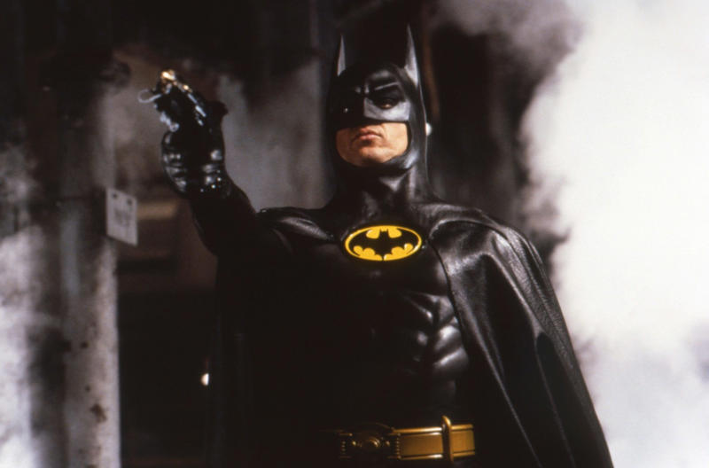 All the faces of Batman, Lewis Wilson in 'Batman' (1943), Robert Lowery in 'Batman and Robin' (1949), Adam West in 'Batman' (1966–1968) and 'Batman: The Movie' (1966), Michael Keaton in 'Batman' (1989) and 'Batman Returns' (1992), Val Kilmer in 'Batman Forever' (1995), George Clooney in 'Batman and Robin' (1997), Ben Affleck in 'Batman v Superman: Dawn of Justice' (2016), 'Justice League' (2017/2021), David Mazouz in 'Gotham' (2014–2019), Iain Glen in 'Titans' (2019–2023), Robert Pattinson in 'The Batman' (2022)