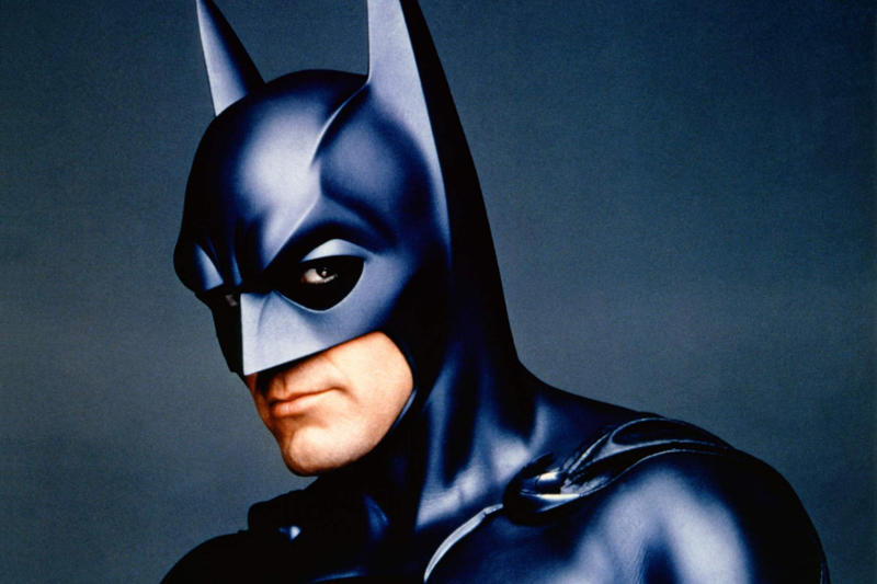 All the faces of Batman, Lewis Wilson in 'Batman' (1943), Robert Lowery in 'Batman and Robin' (1949), Adam West in 'Batman' (1966–1968) and 'Batman: The Movie' (1966), Michael Keaton in 'Batman' (1989) and 'Batman Returns' (1992), Val Kilmer in 'Batman Forever' (1995), George Clooney in 'Batman and Robin' (1997), Ben Affleck in 'Batman v Superman: Dawn of Justice' (2016), 'Justice League' (2017/2021), David Mazouz in 'Gotham' (2014–2019), Iain Glen in 'Titans' (2019–2023), Robert Pattinson in 'The Batman' (2022)