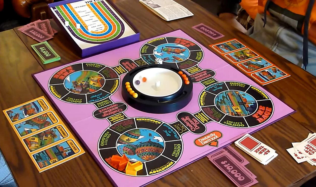 The Magnificent Race (1963 Transogram) 3D Monopoly (1991 Franklin Mint), The Beatles Flip Your Wig (1964 Milton Bradley), Dark Tower (1981 Milton Bradley), Key to the Kingdom (1990 Golden), Voice of the Mummy (1971 Milton Bradley), McDonald’s Game (1975 Milton Bradley), Be A Manager Baseball (1967 Cadaco), The Game of Goose (Early 1900s editions), Star Wars: Destroy Death Star Game (1977 Kenner), Disney’s Haunted Mansion Game (1972 Lakeside), Fortune (1935 Parker Brothers), Camp Granada (1965 Milton Bradley), Haunted House (1962 Milton Bradley), The Omega Virus (1992 Milton Bradley), Torpedo Run! (1986 Milton Bradley), The Magnificent Race (1963 Transogram), Chivalry (1960 Transogram), The Grape Escape (1992 Parker Brothers)