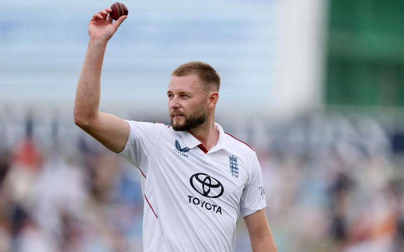 07:59 PM BST, Boycott’s verdict, 07:25 PM BST, Michael Vaughan on BBC Test Match Special, 07:21 PM BST, A tale of three horror drops, 07:17 PM BST, Stumps on day two, 07:15 PM BST, OVER 18: IND 75/2 (Jaiswal 51 Deep 4), 07:10 PM BST, 07:08 PM BST, OVER 17: IND 70/1 (Jaiswal 51 Sudharsan 11), 07:05 PM BST, OVER 16: IND 64/1 (Jaiswal 45 Sudharsan 11), 07:00 PM BST, OVER 15: IND 64/1 (Jaiswal 45 Sudharsan 11), 06:56 PM BST, OVER 14: IND 56/1 (Jaiswal 41 Sudharsan 7), 06:51 PM BST, OVER 13: IND 55/1 (Jaiswal 40 Sudharsan 7), 06:47 PM BST, OVER 12: IND 55/1 (Jaiswal 40 Sudharsan 7), 06:41 PM BST, OVER 11: IND 47/1 (Jaiswal 39 Sudharsan 0), 06:37 PM BST, OVER 10: IND 46/1 (Jaiswal 38 Sudharsan 0), 06:34 PM BST, 06:30 PM BST, OVER 9: IND 41/0 (Jaiswal 33 Rahul 7), 06:25 PM BST, OVER 8: IND 34/0 (Jaiswal 26 Rahul 7), 06:20 PM BST, OVER 7: IND 29/0 (Jaiswal 25 Rahul 3), 06:15 PM BST, OVER 6: IND 28/0 (Jaiswal 24 Rahul 3), 06:11 PM BST, OVER 5: IND 26/0 (Jaiswal 24 Rahul 1), 06:07 PM BST, OVER 4: IND 17/0 (Jaiswal 16 Rahul 0), 06:02 PM BST, OVER 3: IND 12/0 (Jaiswal 12 Rahul 0), 05:58 PM BST, OVER 2: IND 0/0 (Jaiswal 0 Rahul 0), 05:53 PM BST, OVER 1: IND 0/0 (Jaiswal 0 Rahul 0), 05:48 PM BST, India’s second innings, 05:45 PM BST, England bowlers back on their feet, 05:39 PM BST, England bowled out for 247, 05:38 PM BST, OVER 51: ENG 247/8 (Tongue 0 Brook 53), 05:33 PM BST, OVER 50: ENG 246/8 (Tongue 0 Brook 52), 05:28 PM BST, OVER 49: ENG 243/8 (Tongue 0 Brook 49), 05:24 PM BST, Nearly ready for action, 05:16 PM BST, Restart time, 05:16 PM BST, Restart coming soon?, 05:07 PM BST, 05:03 PM BST, Good news!, 04:59 PM BST, Weather update, 04:56 PM BST, Michael Vaughan on BBC Test Match Special, 04:53 PM BST, Nasser Hussain on Sky Sports, 04:52 PM BST, What an image!, 04:41 PM BST, Rain stops play, 04:41 PM BST, OVER 48: ENG 242/8 (Tongue 0 Brook 48), 04:36 PM BST, OVER 47: ENG 235/8 (Tongue 0 Brook 41), 04:34 PM BST, 04:30 PM BST, OVER 46: ENG 230/7 (Atkinson 7 Brook 40), 04:26 PM BST, OVER 45: ENG 224/7 (Atkinson 2 Brook 39), 04:22 PM BST, OVER 44: ENG 220/7 (Atkinson 1 Brook 36), 04:17 PM BST, OVER 43: ENG 215/7 (Atkinson 0 Brook 33), 04:16 PM BST, Evening session, 04:12 PM BST, Tea verdict, 04:11 PM BST, Day for Thorpey, 04:07 PM BST, Inside Duckett’s extraordinary skirmish with Deep, 03:58 PM BST, Momentum shifting, 03:56 PM BST, 03:55 PM BST, 03:49 PM BST, 03:48 PM BST, OVER 42: ENG 215/5 (Smith 8 Brook 33), 03:46 PM BST, OVER 41: ENG 210/5 (Smith 7 Brook 29), 03:41 PM BST, OVER 40: ENG 207/5 (Smith 6 Brook 27), 03:38 PM BST, OVER 39: ENG 201/5 (Smith 5 Brook 22), 03:33 PM BST, OVER 38: ENG 200/5 (Smith 5 Brook 21), 03:29 PM BST, OVER 37: ENG 196/5 (Smith 1 Brook 21), 03:26 PM BST, 03:23 PM BST, OVER 36: ENG 190/4 (Bethell 2 Brook 21), 03:18 PM BST, OVER 35: ENG 186/4 (Bethell 1 Brook 18), 03:12 PM BST, OVER 34: ENG 176/4 (Bethell 0 Brook 9), 03:06 PM BST, 03:01 PM BST, OVER 32: ENG 167/3 (Root 21 Brook 8), 02:56 PM BST, OVER 31: ENG 165/3 (Root 20 Brook 7), 02:48 PM BST, OVER 30: ENG 161/3 (Root 16 Brook 7), 02:44 PM BST, OVER 29: ENG 154/3 (Root 14 Brook 6), 02:39 PM BST, OVER 28: ENG 152/3 (Root 14 Brook 4), 02:33 PM BST, OVER 27: ENG 148/3 (Root 10 Brook 4), 02:29 PM BST, OVER 26: ENG 147/3 (Root 9 Brook 4), 02:25 PM BST, OVER 25: ENG 146/3 (Root 8 Brook 4), 02:21 PM BST, 02:17 PM BST, OVER 24: ENG 142/2 (Root 8 Pope 22), 02:13 PM BST, OVER 23: ENG 138/2 (Root 4 Pope 22), 02:09 PM BST, OVER 22: ENG 134/2 (Root 4 Pope 18), 02:03 PM BST, 02:02 PM BST, OVER 21: ENG 129/1 (Crawley 64 Pope 18), 01:57 PM BST, OVER 20: ENG 126/1 (Crawley 63 Pope 17), 01:53 PM BST, OVER 19: ENG 124/1 (Crawley 62 Pope 16), 01:49 PM BST, OVER 18: ENG 115/1 (Crawley 54 Pope 16), 01:45 PM BST, OVER 17: ENG 110/1 (Crawley 53 Pope 12), 01:40 PM BST, Afternoon session, 01:35 PM BST, Lunchtime verdict, 01:29 PM BST, Friendly or too far?, 01:23 PM BST, A day that is about more than just cricket, 01:17 PM BST, Ravi Shastri on Sky Sports, 01:14 PM BST, Ricky Ponting on Sky Sports, 01:11 PM BST, 01:03 PM BST, England in great position after near perfect session, 01:02 PM BST, OVER 16: ENG 109/1 (Crawley 52 Pope 12), 12:55 PM BST, OVER 15: ENG 105/1 (Crawley 52 Pope 8), 12:52 PM BST, OVER 14: ENG 97/1 (Crawley 47 Pope 5), 12:52 PM BST, OVER 14: ENG 97/1 (Crawley 47 Pope 5), 12:50 PM BST, OVER 13: ENG 93/1 (Crawley 47 Pope 1), 12:47 PM BST, 12:42 PM BST, OVER 12: ENG 92/0 (Crawley 47 Duckett 43), 12:37 PM BST, India may have to turn to spin - on a green top, 12:36 PM BST, OVER 11: ENG 84/0 (Crawley 46 Duckett 37), 12:31 PM BST, OVER 10: ENG 71/0 (Crawley 38 Duckett 32), 12:27 PM BST, OVER 9: ENG 64/0 (Crawley 33 Duckett 30), 12:23 PM BST, OVER 8: ENG 59/0 (Crawley 29 Duckett 29), 12:21 PM BST, India deflated by England onslaught, 12:18 PM BST, OVER 7: ENG 51/0 (Crawley 21 Duckett 29), 12:12 PM BST, OVER 6: ENG 40/0 (Crawley 16 Duckett 23), 12:08 PM BST, OVER 5: ENG 28/0 (Crawley 16 Duckett 11), 12:04 PM BST, A very Bazball answer, 12:04 PM BST, OVER 4: ENG 24/0 (Crawley 12 Duckett 11), 11:54 AM BST, OVER 3: ENG 18/0 (Crawley 12 Duckett 5), 11:48 AM BST, Atkinson shows what England have missed, 11:47 AM BST, OVER 2: ENG 9/0 (Crawley 4 Duckett 4), 11:44 AM BST, OVER 1: ENG 8/0 (Crawley 4 Duckett 3), 11:34 AM BST, Back with a bang, 11:31 AM BST, A quick kill, 11:29 AM BST, 11:27 AM BST, 11:26 AM BST, OVER 69: IND 224/8 (Deep 0, Siraj 0), 11:21 AM BST, OVER 68: IND 220/8 (Deep 0, Siraj 0), 11:19 AM BST, 11:18 AM BST, OVER 67: IND 218/7 (Washington 23, Deep 0), 11:16 AM BST, A Day for Thorpey, 11:10 AM BST, 11:09 AM BST, OVER 66: IND 213/6 (Nair 57, Washington 23), 11:06 AM BST, OVER 65: IND 213/6 (Nair 57, Washington 23), 10:58 AM BST, England’s leading wicket-taker: Joe Root, 10:56 AM BST, Woakes injury puts dampener on the match, 10:35 AM BST, Play to continue until 7pm, 10:31 AM BST, Woakes’ Ashes hopes in the balance, 10:04 AM BST, A Day for Thorpey, 09:53 AM BST, Good morning