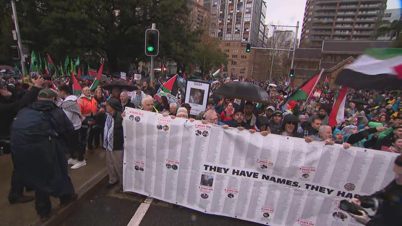 'Too many people' on bridge, organisers say, Miserable day but demonstrators march on, Protesters reach Sydney Harbour Bridge, Counter-protesters detained in Melbourne, Sydney's train stations packed with protesters, Thousands more expected to join march, Famous faces join protest, Police close Sydney Harbour Bridge, Drivers warned to avoid the city, Weather won't deter protesters in Sydney, Thousands to descend on Melbourne CBD