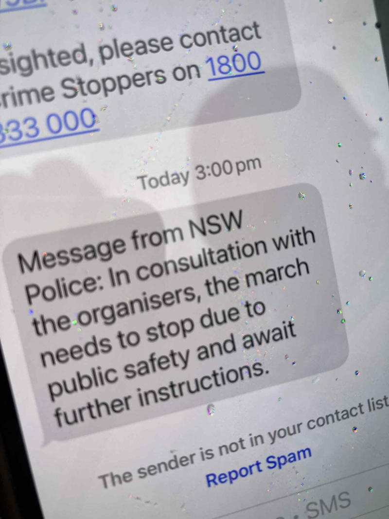 'Too many people' on bridge, organisers say, Miserable day but demonstrators march on, Protesters reach Sydney Harbour Bridge, Counter-protesters detained in Melbourne, Sydney's train stations packed with protesters, Thousands more expected to join march, Famous faces join protest, Police close Sydney Harbour Bridge, Drivers warned to avoid the city, Weather won't deter protesters in Sydney, Thousands to descend on Melbourne CBD