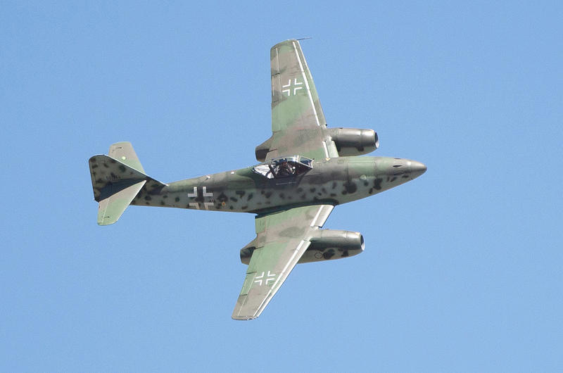 2: Messerschmitt Me 262 – 578mph 10: North American P-51 Mustang – 450mph, 9: Martin Baker MB5 – 460mph, 8: Hawker Tempest – 466mph, 7: Republic P-47M Thunderbolt- 470mph, 6: Focke-Wulf Ta 152H – 472mph, 5: Mitsubishi Ki-83 – 473mph, 4: Dornier Do 335 – 474mph, 4: Gloster Meteor – 493mph, 3: Heinkel He 162 Volksjäger & Lockheed P-80 Shooting Star – 550mph, 2: Messerschmitt Me 262 – 578mph, 1: Me 163 (659mph) & Ba 349