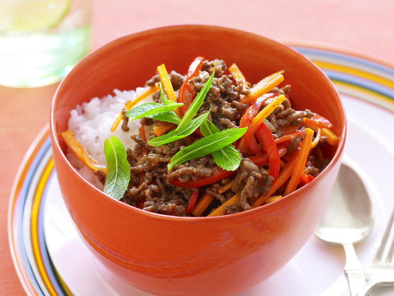          Easy beef stroganoff      ,          One pan layered burrito bake      ,          Greek meatballs with fetta, oregano and risoni      ,          Chilli con carne      ,          Two ways with Parmigiana-style mince      ,          Julie Goodwin’s pastitsio      ,          How to make a classic beef chow mein at home      ,          Curried mince with cabbage and rice      ,          Beef rissoles and mash      ,          Classic meatloaf      ,          Savoury beef mince slice      ,          Potato and mince bake      ,          Beef and pea hand pies      ,          Eggplant bolognese bake      ,          Beef and ricotta lasagne      ,          Savoury mince pie      ,          Indian rice pilaf with spiced beef      ,          Beef, mushroom and udon stir-fry      ,          Beef mince nachos      ,          Beef larb      ,          Chilli garlic mince with snake beans      ,          Spicy beef pilaf      ,          Sweet and sour beef mince with vegetables      ,          Beef and mushroom pies      ,          Beef in black bean sauce with rice noodles      , How to make our one pot beef stroganoff (video)