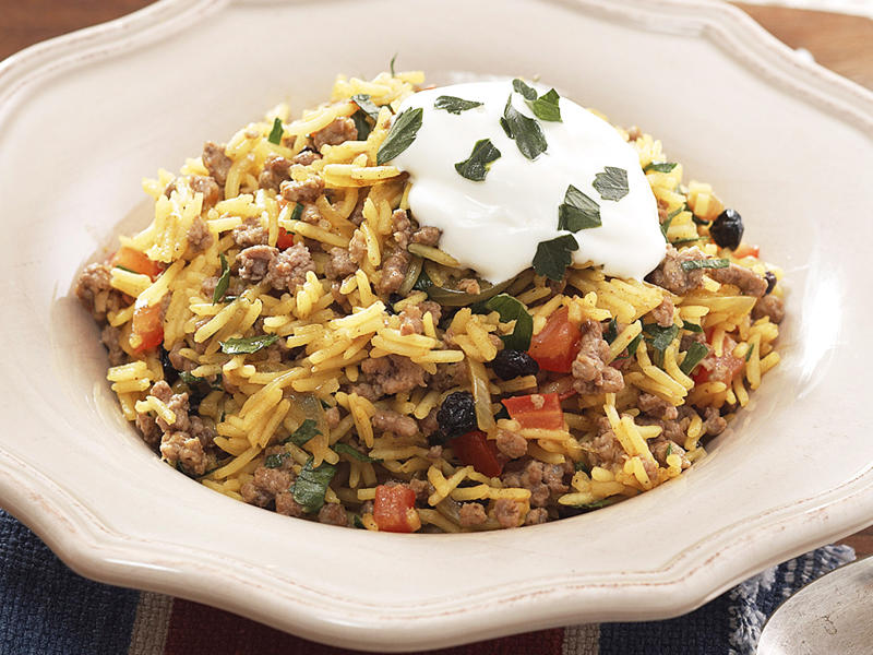          Easy beef stroganoff      ,          One pan layered burrito bake      ,          Greek meatballs with fetta, oregano and risoni      ,          Chilli con carne      ,          Two ways with Parmigiana-style mince      ,          Julie Goodwin’s pastitsio      ,          How to make a classic beef chow mein at home      ,          Curried mince with cabbage and rice      ,          Beef rissoles and mash      ,          Classic meatloaf      ,          Savoury beef mince slice      ,          Potato and mince bake      ,          Beef and pea hand pies      ,          Eggplant bolognese bake      ,          Beef and ricotta lasagne      ,          Savoury mince pie      ,          Indian rice pilaf with spiced beef      ,          Beef, mushroom and udon stir-fry      ,          Beef mince nachos      ,          Beef larb      ,          Chilli garlic mince with snake beans      ,          Spicy beef pilaf      ,          Sweet and sour beef mince with vegetables      ,          Beef and mushroom pies      ,          Beef in black bean sauce with rice noodles      , How to make our one pot beef stroganoff (video)