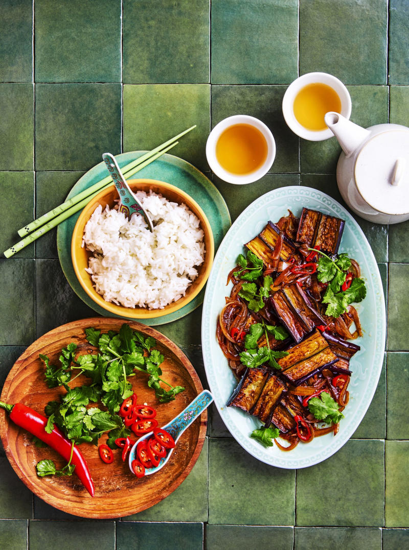 100 healthy dinner recipes your family will love, Eggplant pillows (Cuscini di melanzane) , Ginger fish stir fry , Grilled salmon and cos salad , Kale falafel salad with toasted pine nuts and hummus