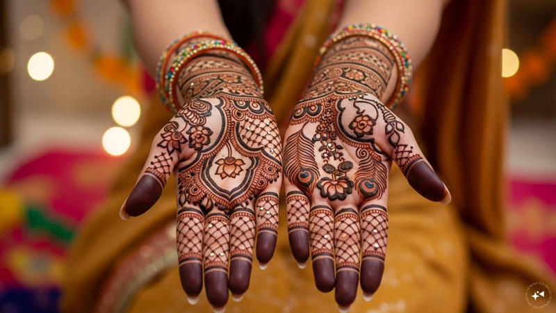 Full Hand Mehndi, Mandala Mehndi, Sibling Love Mehndi, Detailed Full Mehndi, Arabic Mehndi, Traditional Design, Jewellery-Inspired Mehndi, Floral Patterns, Indo-Arabic Style, Moroccan Mehndi, African Mehndi, Bangle Style Mehndi, Rose Rain Mehndi