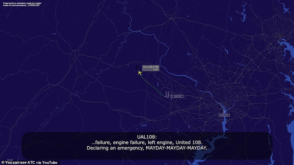 United Airlines pilots declare 'mayday' after engine failure