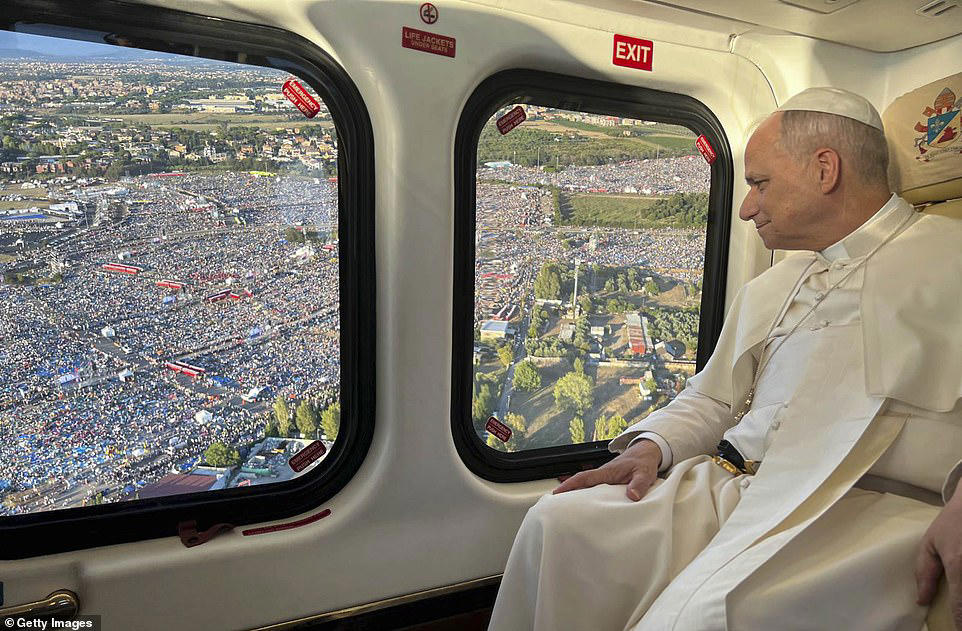 Pope Francis makes helicopter entrance for open-air prayer vigil