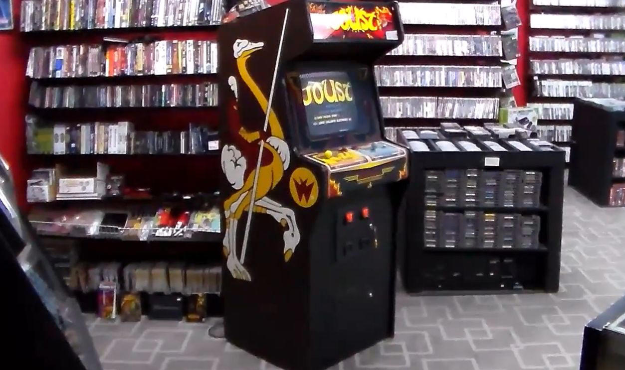 Joust (Williams, 1982) Classic Nostalgia Worth Serious Cash, Pong (Atari, 1972), Pac-Man (Midway, 1980), Ms. Pac-Man (Midway, 1981), Galaga (Midway, 1981), Tempest (Atari, 1981), Frogger (Sega/Gremlin, 1981), Asteroids (Atari, 1979), Defender (Williams, 1981), Joust (Williams, 1982), Q*bert (Gottlieb, 1982), Tron (Bally Midway, 1982), Dragon’s Lair (Cinematronics, 1983), Punch-Out!! (Nintendo, 1984), Double Dragon (Technōs, 1987), Teenage Mutant Ninja Turtles (Konami, 1989), Street Fighter II (Capcom, 1991), Mortal Kombat (Midway, 1992), NBA Jam (Midway, 1993), The Simpsons (Konami, 1991), Rampage (Bally Midway, 1986), Gauntlet (Atari, 1985)