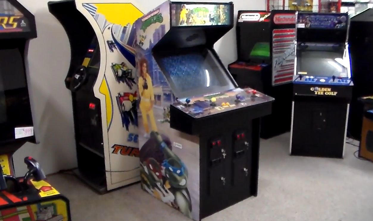 Teenage Mutant Ninja Turtles (Konami, 1989) Classic Nostalgia Worth Serious Cash, Pong (Atari, 1972), Pac-Man (Midway, 1980), Ms. Pac-Man (Midway, 1981), Galaga (Midway, 1981), Tempest (Atari, 1981), Frogger (Sega/Gremlin, 1981), Asteroids (Atari, 1979), Defender (Williams, 1981), Joust (Williams, 1982), Q*bert (Gottlieb, 1982), Tron (Bally Midway, 1982), Dragon’s Lair (Cinematronics, 1983), Punch-Out!! (Nintendo, 1984), Double Dragon (Technōs, 1987), Teenage Mutant Ninja Turtles (Konami, 1989), Street Fighter II (Capcom, 1991), Mortal Kombat (Midway, 1992), NBA Jam (Midway, 1993), The Simpsons (Konami, 1991), Rampage (Bally Midway, 1986), Gauntlet (Atari, 1985)