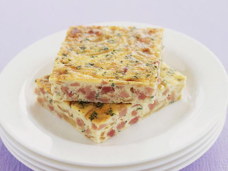 Can you reheat frittata?, Frittata recipes for breakfast, lunch and dinner, Mega vegie and haloumi frittata , Basil frittata with smoked salmon , Rainbow chard and three-cheese frittata , Roast pumpkin and zucchini frittata , Roasted pumpkin, spinach and fetta slice , Primavera frittata , Asparagus, tomato, ricotta and basil frittata , Potato, capsicum and spinach frittata , Quick three-cheese frittata , Kale and quinoa frittata , Pea and broad bean frittata , Rocket and prosciutto frittata , Ham and egg frittata , Chorizo & potato frittata , Asparagus frittata , Silverbeet frittata , Smoked trout frittata , Chilli and vegetable frittata , Broccoli and cheese frittata , Baked potato, ham and cheese frittata , Spanish frittata , Wild mushroom and green onion frittata , Potato, capsicum and olive frittata , Three-cheese pasta frittata , Zucchini and corn frittatas , Capsicum and potato frittata , Green power mini frittatas with spinach and feta , Bacon, pea and corn frittata , Asparagus & fetta frittata , Zucchini flower and tomato frittata , Tomato, feta and pancetta frittata , Why we love these frittatas, More quick & easy recipes