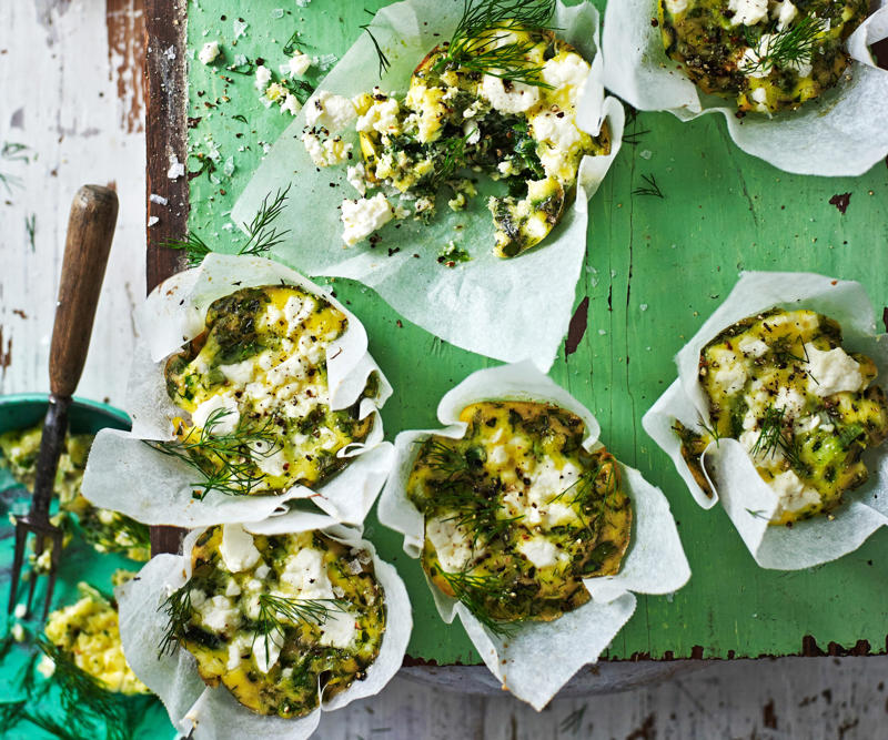 Can you reheat frittata?, Frittata recipes for breakfast, lunch and dinner, Mega vegie and haloumi frittata , Basil frittata with smoked salmon , Rainbow chard and three-cheese frittata , Roast pumpkin and zucchini frittata , Roasted pumpkin, spinach and fetta slice , Primavera frittata , Asparagus, tomato, ricotta and basil frittata , Potato, capsicum and spinach frittata , Quick three-cheese frittata , Kale and quinoa frittata , Pea and broad bean frittata , Rocket and prosciutto frittata , Ham and egg frittata , Chorizo & potato frittata , Asparagus frittata , Silverbeet frittata , Smoked trout frittata , Chilli and vegetable frittata , Broccoli and cheese frittata , Baked potato, ham and cheese frittata , Spanish frittata , Wild mushroom and green onion frittata , Potato, capsicum and olive frittata , Three-cheese pasta frittata , Zucchini and corn frittatas , Capsicum and potato frittata , Green power mini frittatas with spinach and feta , Bacon, pea and corn frittata , Asparagus & fetta frittata , Zucchini flower and tomato frittata , Tomato, feta and pancetta frittata , Why we love these frittatas, More quick & easy recipes
