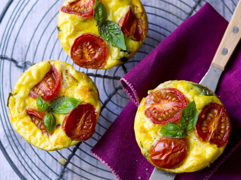 Can you reheat frittata?, Frittata recipes for breakfast, lunch and dinner, Mega vegie and haloumi frittata , Basil frittata with smoked salmon , Rainbow chard and three-cheese frittata , Roast pumpkin and zucchini frittata , Roasted pumpkin, spinach and fetta slice , Primavera frittata , Asparagus, tomato, ricotta and basil frittata , Potato, capsicum and spinach frittata , Quick three-cheese frittata , Kale and quinoa frittata , Pea and broad bean frittata , Rocket and prosciutto frittata , Ham and egg frittata , Chorizo & potato frittata , Asparagus frittata , Silverbeet frittata , Smoked trout frittata , Chilli and vegetable frittata , Broccoli and cheese frittata , Baked potato, ham and cheese frittata , Spanish frittata , Wild mushroom and green onion frittata , Potato, capsicum and olive frittata , Three-cheese pasta frittata , Zucchini and corn frittatas , Capsicum and potato frittata , Green power mini frittatas with spinach and feta , Bacon, pea and corn frittata , Asparagus & fetta frittata , Zucchini flower and tomato frittata , Tomato, feta and pancetta frittata , Why we love these frittatas, More quick & easy recipes