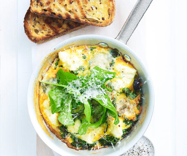 Can you reheat frittata?, Frittata recipes for breakfast, lunch and dinner, Mega vegie and haloumi frittata , Basil frittata with smoked salmon , Rainbow chard and three-cheese frittata , Roast pumpkin and zucchini frittata , Roasted pumpkin, spinach and fetta slice , Primavera frittata , Asparagus, tomato, ricotta and basil frittata , Potato, capsicum and spinach frittata , Quick three-cheese frittata , Kale and quinoa frittata , Pea and broad bean frittata , Rocket and prosciutto frittata , Ham and egg frittata , Chorizo & potato frittata , Asparagus frittata , Silverbeet frittata , Smoked trout frittata , Chilli and vegetable frittata , Broccoli and cheese frittata , Baked potato, ham and cheese frittata , Spanish frittata , Wild mushroom and green onion frittata , Potato, capsicum and olive frittata , Three-cheese pasta frittata , Zucchini and corn frittatas , Capsicum and potato frittata , Green power mini frittatas with spinach and feta , Bacon, pea and corn frittata , Asparagus & fetta frittata , Zucchini flower and tomato frittata , Tomato, feta and pancetta frittata , Why we love these frittatas, More quick & easy recipes
