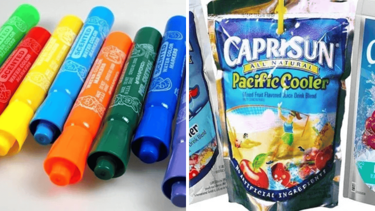 24 Scents That Take Us Right Back to Childhood 24. The Flintstones Vitamins, 23. Puffy Stickers, 22. Strawberry Shortcake Dolls, 21. Ditto Machine Ink, 20. Cap Guns, 19. Play-Doh, 18. Freshly Cut Grass, 17. Hawaiian Tropic Sunscreen, 16. Crayola Crayons, 15. Vicks VapoRub, 14. Binaca Spray, 13. Petrichor, 12. Lip Smackers, 11. Pool Chlorine, 10. Baseball Card Bubble Gum, 9. Coppertone Sunblock, 8. Elmer’s Glue, 7. Rubber Pencil Grips, 6. Original My Little Pony Dolls, 5. Capri Sun, 4. Mr. Sketch Scented Markers, 3. Fresh Barkdust