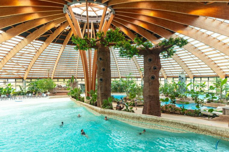 Finding a half-priced alternative, Revolves around a glass-domed indoor water park, Activities, Resort-run restaurants serving holiday staples, Chậteau de Combourg and Mont-Saint-Michel, Hirel beach