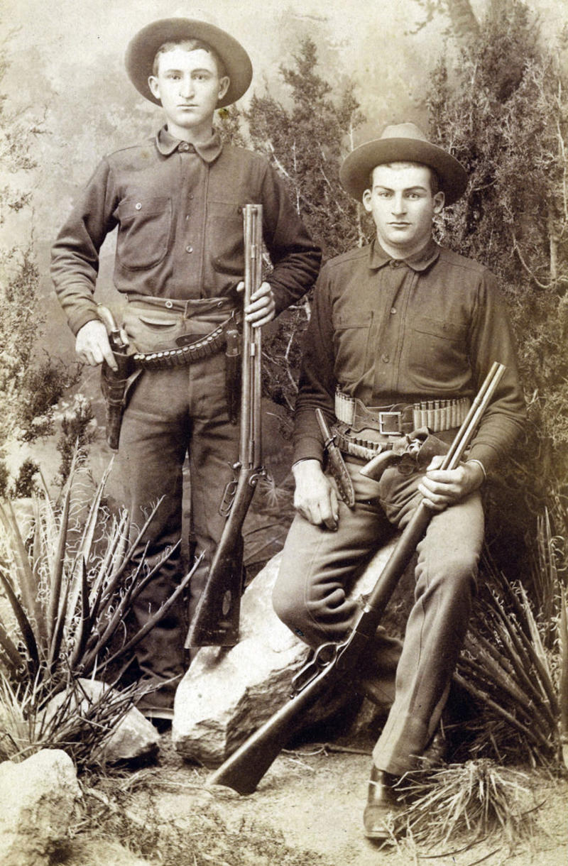 All cowboys wore cowboy hats, All cowboys were white, All cowboys carried guns, Cowboys only carried pistols, Cowboys had rowdy lifestyles, Cowboys always rode horses, They spoke in a distinct drawl, They were mostly young, They were mostly men, They spent a long time in saloons, They wore cool clothes, They always won showdowns, Cowboys were illiterate, They spent most of their time on cattle drives, Cowboys played the guitar or harmonica
