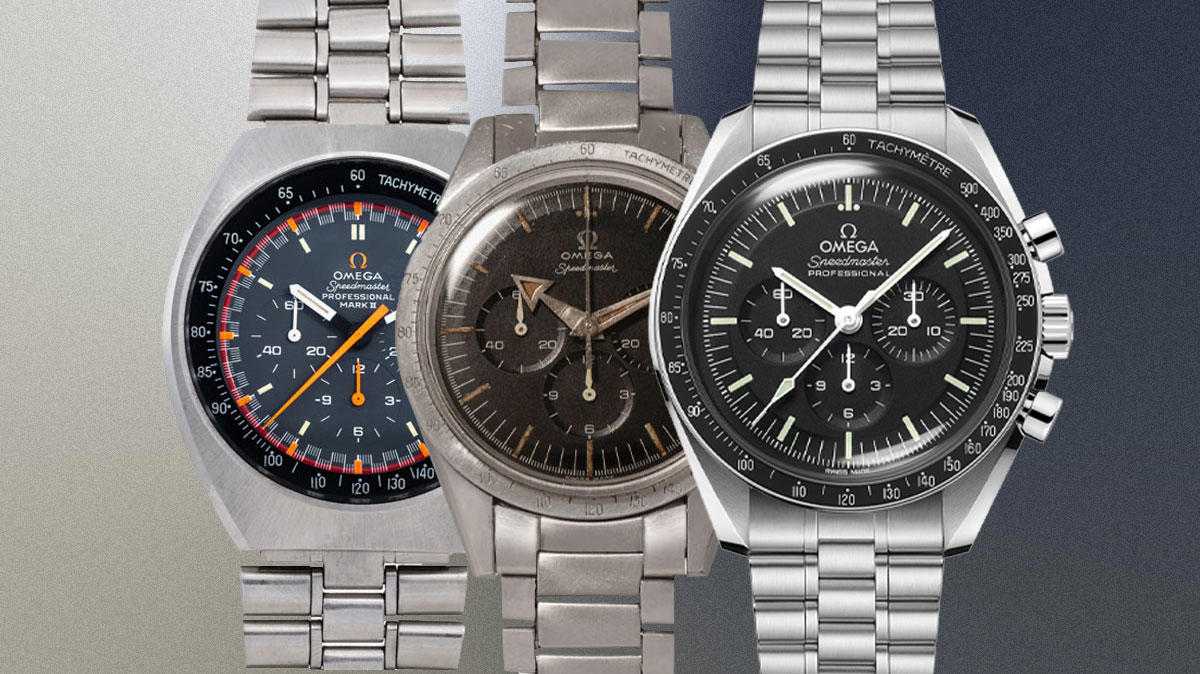 RR_20250722_Speedmaster_Guide_lead RR_20250722_Speedmaster_Guide_lead, 1950s: Omega Speedmaster ref. CK2915, 1950s-1960s: Omega Speedmaster ref. CK2998, 1960s: Omega Speedmaster ref. 105.003, 1960s: Omega Speedmaster ref. 105.012, 1960s-1980s: Omega Speedmaster ref. 145.022, 1960s-1980s: Omega Speedmaster Mark II, 1970s: Omega Speedmaster 125, 1980s: Omega Speedmaster Apollo XI ref. 345.0802, 1980s: Omega Speedmaster Moonphase ref. 345.0809, 1990s: Omega Speedmaster ref. 3750.50, 2010s: Omega Speedmaster “Dark Side of the Moon”, 2020s: Omega Speedmaster Calibre 321, 2020s: Omega Speedmaster Moonwatch Professional Calibre 3861, 2020s: Omega Speedmaster Pilot