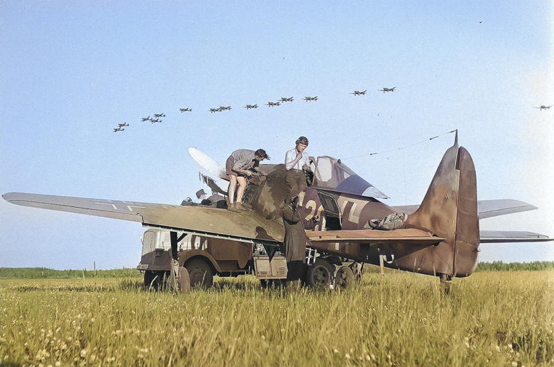 11: Bücker Bü 181 Bestmann, 11: Bü 181 Bestmann, 10: L-4 Grasshopper, 9: Junker Ju 88, 8: Focke-Wulf Fw 190, 7: Hawker Hurricane, 6: Yakovlev Yak-9, 5: Hawker Typhoon, 4: Republic P-47 Thunderbolt, 3: Junkers Ju 87 Stuka, 3: Ju 87 Stuka, 2: Ilyushin Il-2 ‘Shturmovik’, 2: Ilyushin Il-2, 1: Henschel Hs 129