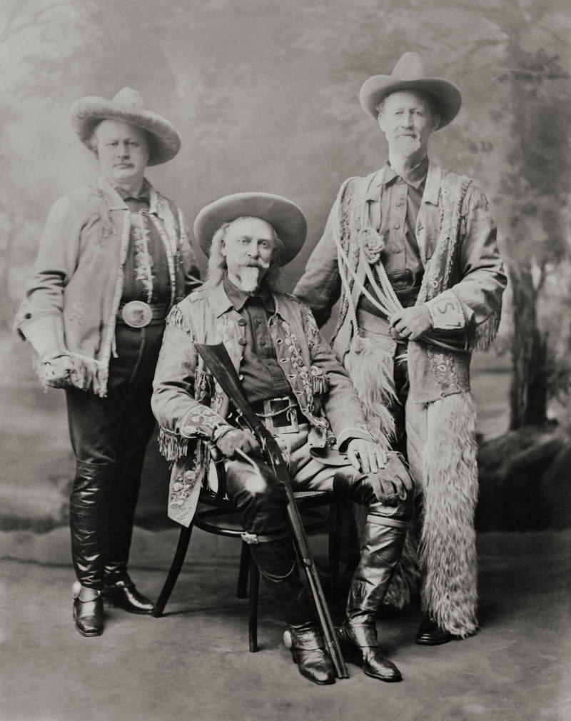 All cowboys wore cowboy hats, All cowboys were white, All cowboys carried guns, Cowboys only carried pistols, Cowboys had rowdy lifestyles, Cowboys always rode horses, They spoke in a distinct drawl, They were mostly young, They were mostly men, They spent a long time in saloons, They wore cool clothes, They always won showdowns, Cowboys were illiterate, They spent most of their time on cattle drives, Cowboys played the guitar or harmonica