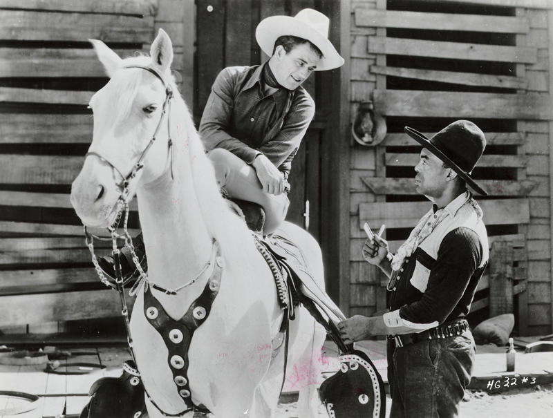 All cowboys wore cowboy hats, All cowboys were white, All cowboys carried guns, Cowboys only carried pistols, Cowboys had rowdy lifestyles, Cowboys always rode horses, They spoke in a distinct drawl, They were mostly young, They were mostly men, They spent a long time in saloons, They wore cool clothes, They always won showdowns, Cowboys were illiterate, They spent most of their time on cattle drives, Cowboys played the guitar or harmonica