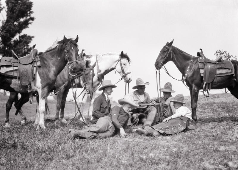 All cowboys wore cowboy hats, All cowboys were white, All cowboys carried guns, Cowboys only carried pistols, Cowboys had rowdy lifestyles, Cowboys always rode horses, They spoke in a distinct drawl, They were mostly young, They were mostly men, They spent a long time in saloons, They wore cool clothes, They always won showdowns, Cowboys were illiterate, They spent most of their time on cattle drives, Cowboys played the guitar or harmonica
