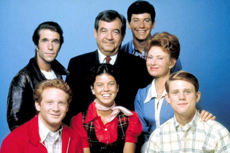 Happy Days Happy Days, Richie Cunningham, Ron Howard, Marion Cunningham, Marion Ross, Howard Cunningham, Tom Bosley, Arthur Fonzarelli, Henry Winkler, Award-winning role in 'Barry', Joanie Cunningham, Erin Moran, Chachi Arcola, Scott Baio, Warren 'Potsie' Weber, Anson Williams, Mitsumo 'Arnold' Takahashi, Noriyuki 'Pat' Morita, Al Delvecchio, Al Molinaro, Ralph Malph, Don Most, Lori Beth Allen-Cunningham, Lynda Goodfriend, Ashley Pfister, Linda Purl, Roger Phillips