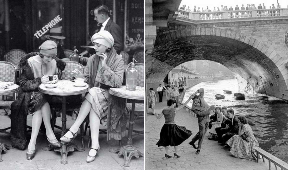 20 Dreamy Photos of Paris in the 1920s 1. A Woman Strolls Through Paris While Reading the Paper, 2. Two Kids Play With a Toy Car on a Cobblestone Street With the Moulin Rouge in the Distance, 3. ‘A Pair of Lovers in Paris, France’, 4. Visitors Stroll Beneath the Eiffel Tower During the 1925 Exposition Internationale des Arts Décoratifs, 5. Colorized Image of Parisians Browsing Flowers Near the Tour de l’Horloge on the Île de la Cité, One of the City’s Oldest Clocks, 6. ‘Soldiers at the Metro Station Auteuil on the Boulevard Excelmans in Paris, France, on May 1, 1920’, 7. Colorized Image of a Hot Air Balloon Pre-Take Off, May 1923, 8. Two Women Enjoy a Coffee on a Terrace, 1925, 9. ‘A Street Scene in Paris During the 1924 Olympics’, 10. A Woman Enjoys a Meal Aboard a Zeppelin Heading to Berlin, 1928, 11. A Couple Dances Along the Seine as People Look on, 12. Singer and Dancer Josephine Baker Pictured at a Cabaret, 1927, 13. Three Children Pause for a Snack With the Sacré-Coeur in the Distance, 14. ‘Ernest Hemingway in Paris, 1920s’, 15. ‘Citroen Automobile Designed by Sonia Delaunay in Paris, 1925’, 16. A Young Gloria Vanderbilt and Her Pet Dog Playing in Front of the Eiffel Tower, 1921, 17. ‘Backstage at the Moulin Rouge, Paris, 1924’, 18. ‘Early Color Photography in Paris, France, 1920’, 19. Josephine Baker Taking Her Pet Cheetah for a Walk in Paris, 1923