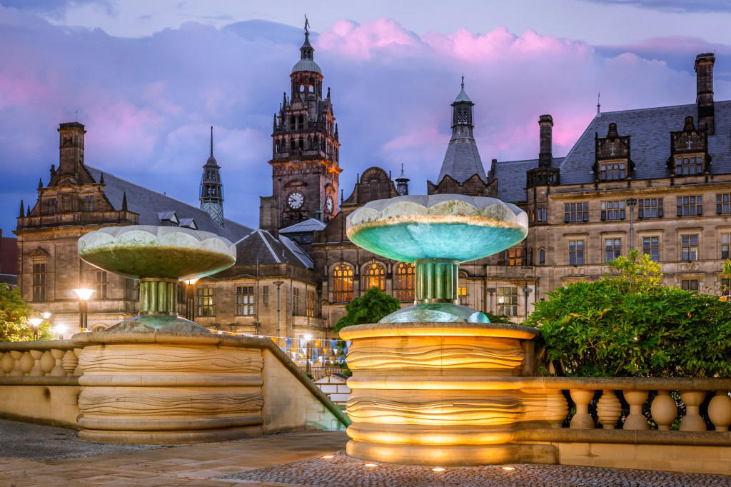8. Sheffield 10. Manchester, 9. Leeds, 8. Sheffield, 7. Liverpool, 6. Nottingham, 5. Belfast, 4. Glasgow, 3. Edinburgh, 2. Coventry, 1. Newcastle