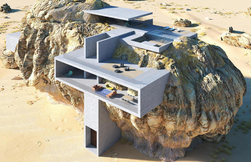 Where nature and architecture meet, The Pierre, Washington, USA, Ancient sandstone cave home, Worcestershire, UK, Fallingwater, Pennsylvania, USA, Casa do Penedo, Fafe, Portugal, Cave house, Ciudad Real, Spain, Morada Escondida, Todos Santos, Mexico, Turf homes, Hofskirkja, Iceland, Around the Oak, Saxony-Anhalt, Germany, Dune House, Massachusetts, USA, Sycamore House, California, USA, House Inside a Rock, Hejaz, Saudi Arabia