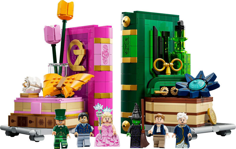 Emerald City Wall Art (75685) – £139.99, Elphaba’s Retreat (75687) – £19.99, Glinda’s Wedding Day (75688) – £34.99, Emerald City &amp; Kiamo Ko Castle (75689) – £74.99, Glinda &amp; Elphaba Visit Munchkinland (75690) – £59.99, Glinda &amp; Elphaba Bookends (75691) – £109.99, Elphaba &amp; Glinda Figures (40794) – £17.99