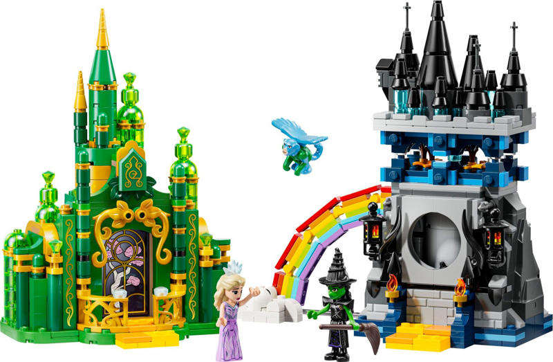 Emerald City Wall Art (75685) – £139.99, Elphaba’s Retreat (75687) – £19.99, Glinda’s Wedding Day (75688) – £34.99, Emerald City &amp; Kiamo Ko Castle (75689) – £74.99, Glinda &amp; Elphaba Visit Munchkinland (75690) – £59.99, Glinda &amp; Elphaba Bookends (75691) – £109.99, Elphaba &amp; Glinda Figures (40794) – £17.99