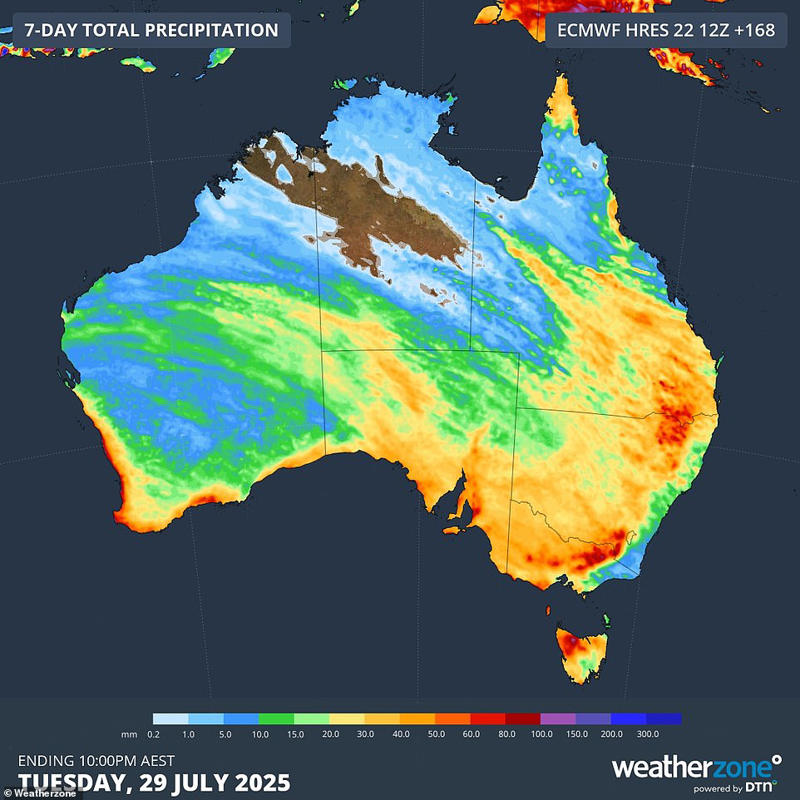 Rain band to soak 80 percent of Australia this weekend