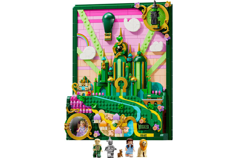 Emerald City Wall Art (75685) – £139.99, Elphaba’s Retreat (75687) – £19.99, Glinda’s Wedding Day (75688) – £34.99, Emerald City &amp; Kiamo Ko Castle (75689) – £74.99, Glinda &amp; Elphaba Visit Munchkinland (75690) – £59.99, Glinda &amp; Elphaba Bookends (75691) – £109.99, Elphaba &amp; Glinda Figures (40794) – £17.99