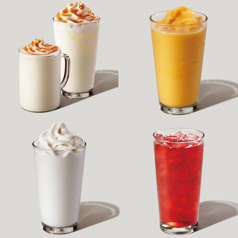 ・アイスティー（パッション）, ・バニラクリームフラペチーノ, ・マンゴーパッションティーフラペチーノ, ・キャラメルクリーム, ・カモミールティーラテ, ・デカフェに変更できるドリンク, ・デカフェに変更できないドリンク, ・バニラフレーバーシロップ（1ポンプ）, ・キャラメルフレーバーシロップ（1ポンプ）, ・キャラメルソース（トールサイズ）, ・ホワイトモカシロップ（1ポンプ）, ・シトラス果肉（1スプーン）, ・ホイップクリーム（フラペチーノ トールサイズ）, ・糖質・カロリーを摂り過ぎないように気をつける, ・氷なしや氷少なめで冷えを避ける, ・カモミールティーは注意が必要