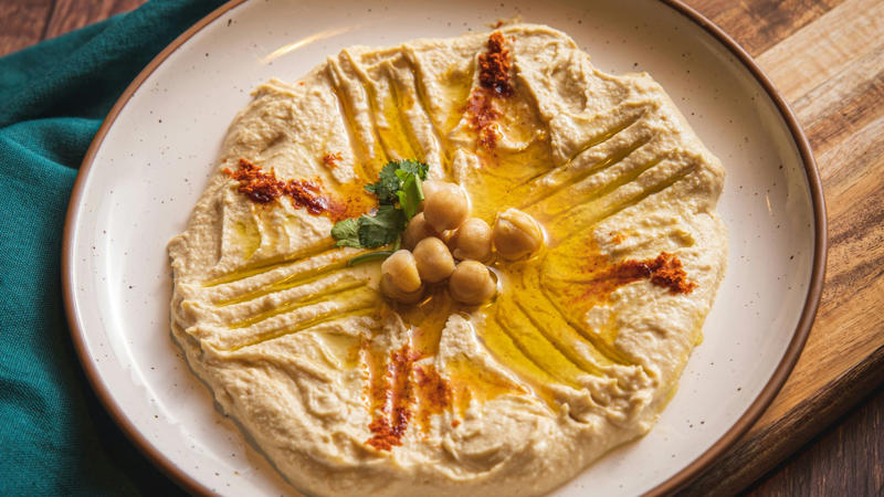 11. Hummus 1. Salsa, 2. Roasted Sweet Potato, 3. Tzatziki, 4. Peaches, 5. Sashimi, 6. Baked Beans, 7. Roasted Garlic, 8. Pickles, 9. Grilled Pineapple, 10. Almond Milk, 11. Hummus, 12. Roasted Chickpeas, 13. Dates, 14. Cottage Cheese, 15. Mango, 16. Roasted Brussels Sprouts, 17. Ceviche, 18. Strawberries, 19. Edamame, 20. Avocado