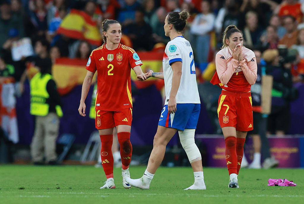 Key points: England v Spain Euro 2025 final, Kelly: 'Representing England is never a given', Kelly: 'Thank you to everyone who wrote me off', Kelly hails 'incredible woman' Wiegman, Brown-Finnis hails Hampton saves, White 'so proud' of England team, ‘I don’t miss penalties twice’: Chloe Kelly’s ice-cold confidence, How much do England women’s players get paid?, Jubilant Princess Charlotte celebrates Lionesses Euro 2025 win with her father Prince William, Sarina Wiegman details how England claimed glory at ‘chaotic and ridiculous’ Euro 2025, England hero Lucy Bronze reveals she played entire Euro 2025 with fractured tibia, Ex-captain Houghton pinpoints England mentality, Ex-captain Houghton pinpoints England mentality, Spanish royal house makes statement, Spanish prime minister Pedro Sanchez, Prime Minister hails England's 'history makers', King Charles congratulates England, Wiegman: Euro triumph was chaos, Wiegman hails England's spirit, Bronze: We never stopped believing, Bronze: I played through the pain, We deserved more, says Spain coach Tome, We deserved more, says Spain coach Tome, Next up!, Will England have a trophy parade after winning Euro 2025?, Bronze: "We got the job done", Bronze says she played with a broken tibia, Leah Williamson: 'What an honour', ENGLAND WIN EURO 2025!, Agyemang reacts, Wiegman reacts, ENGLAND WIN EURO 2025!, ENGLAND WIN EURO 2025!, Carney: Hampton 'arguably player of the tournament', Agyemang wins young player of the tournament!, Michelle Agyemang named Young Player of the Tournament!, Hampton: 'We're the team that never gives up in this tournament', Kelly reacts, England players celebrate with Jill Scott, Spanish players in disbelief, ENGLAND WIN EURO 2025!, ENGLAND WIN EURO 2025!, ENGLAND WIN EURO 2025!, PENS: England 3-1 Spain - ENGLAND WIN EURO 2025!, PENS: England 3-1 Spain - ENGLAND WIN EURO 2025!, PENS: England 2-1 Spain - Paralluelo misses!, PENS: England 2-1 Spain - Williamson misses!, PENS: England 2-1 Spain - Bonmati misses!, PENS: England 2-1 Spain - Charles scores!, Cruel double-touch from Mead, Cruel double-touch from Mead, PENS: England 1-1 Spain - Caldentey misses!, PENS: England 1-1 Spain - Greenwood scores!, PENS: England 0-1 Spain - Guijarro scores!, PENS: England 0-0 Spain - Mead misses!, PENS: England 0-0 Spain, England head to penalties in Euro 2025 final, FULL-TIME! England 1-1 Spain, FULL-TIME! England 1-1 Spain, FULL-TIME! England 1-1 Spain, England 1-1 Spain, England 1-1 Spain, England 1-1 Spain, England 1-1 Spain, England 1-1 Spain, England 1-1 Spain, England 1-1 Spain, KICK-OFF! England 1-1 Spain, HALF-TIME! England 1-1 Spain, England 1-1 Spain, England 1-1 Spain, England 1-1 Spain, KICK-OFF! England 1-1 Spain, FULL-TIME! England 1-1 Spain, EXTRA TIME! England 1-1 Spain, England 1-1 Spain, England 1-1 Spain, England 1-1 Spain, England 1-1 Spain, England 1-1 Spain, England 1-1 Spain, England 1-1 Spain, Chloe Kelly makes the difference for England once again, England 1-1 Spain, England 1-1 Spain, England 1-1 Spain, GOAL! England 1-1 Spain, GOAL! England 1-1 Spain, Lauren James limps out of Euro 2025 final in major England blow, HALF-TIME! England 0-1 Spain, England 0-1 Spain, England need composure after early setback against Spain, GOAL! England 0-1 Spain, GOAL! England 0-1 Spain, England 0-0 Spain
