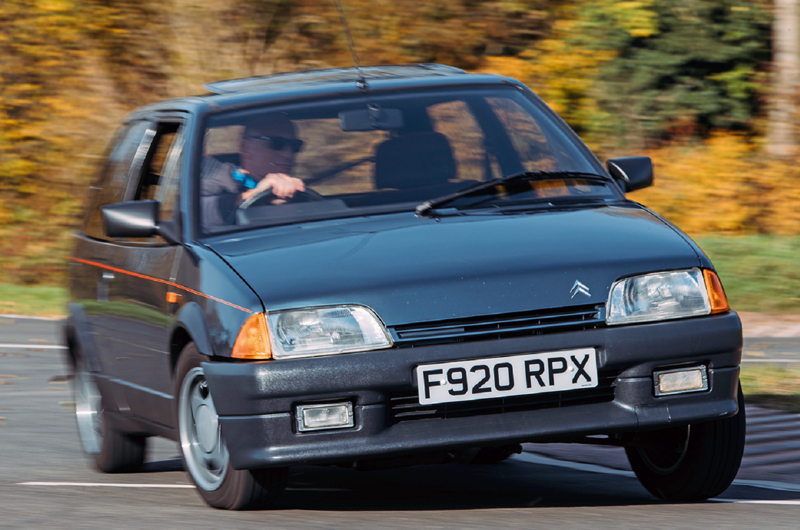 6. Citroën AX (675kg/1488lb) 1. Mazda MX-5 (970kg/2138lb), 2. Lancia Fulvia Coupé HF (895kg/1973lb), 3. Peugeot 205 Rallye (790kg/1741lb), 4. Austin A30 (685kg/1510lb), 5. Suzuki Cappuccino (679kg/1496lb), 6. Citroën AX (675kg/1488lb), 7. Austin-Healey Sprite (664kg/1463lb), 8. Rochdale Olympic II (650kg/1433lb), 9. Mini 850 (604kg/1332lb), 10. Porsche 356 (600kg/1322lb), 11. Lotus Elan (585kg/1289lb), 12. Clan Crusader (578kg/1274lb), 13. Honda N360 (508kg/1119lb), 14. Ginetta G15 (501kg/1104lb), 15. Fiat 500 (500kg/1102lb), 16. De Tomaso Vallelunga (500kg/1102lb), 17. Caterham Superlight R500 (460kg/1014lb), 18. Ginetta G4 (445kg/981lb), 19. Austin Seven (432kg/952lb), 20. Morgan Aero Supersports (406kg/895lb), 21. Bond Bug (394kg/869lb), 22. Lotus Seven (387kg/853lb), 23. Light Car Company Rocket (370kg/815lb), 24. Berkeley Sports (318kg/701lb), 25. Messerschmitt KR200 (210kg/463lb)
